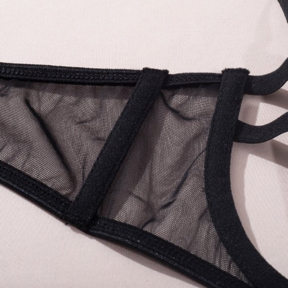 5-Pcs Pierced Multi-Strap Wear Panty Backless Women's Kink Set Lingerie - Picture 12 of 17